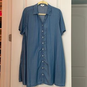 Crown and Ivy chambray swing dress with pockets
